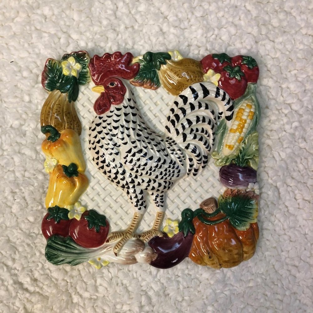 Vintage Fitz And Floyd Classic Rooster Wall Hanging, Plate - Picture 1 of 3